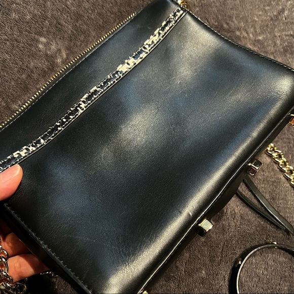 Rebecca Minkoff Convertible MAC “Morning After Clutch” Bag. Black Leather. - Picture 10 of 12